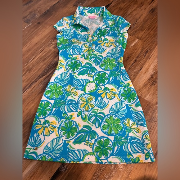 Lilly Pulitzer S Sweet & Sour Print Cutout Mini Dress Pique Polo Rayna Dress - Picture 4 of 8